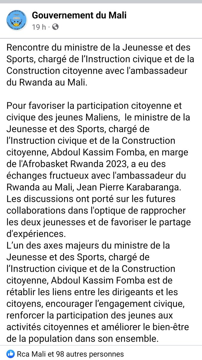Rwandan Community Abroad Mali tweet media