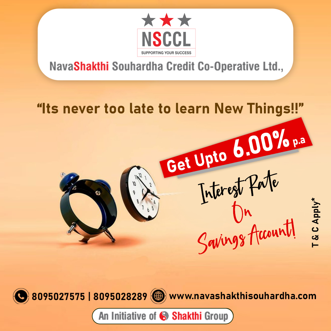 NSouharda's tweet photo. It's never too late to learn new things! Discover the power of saving with NavaShakthi Souhardha and earn up to 6.00% p.a interest on your savings account.
#NavaShakthiSouhardha #SavingsAccount #InterestRate #FinancialFreedom #LearnAndGrow #TakeControl #SecureYourFuture https://t.co/X5nGHW4IM3