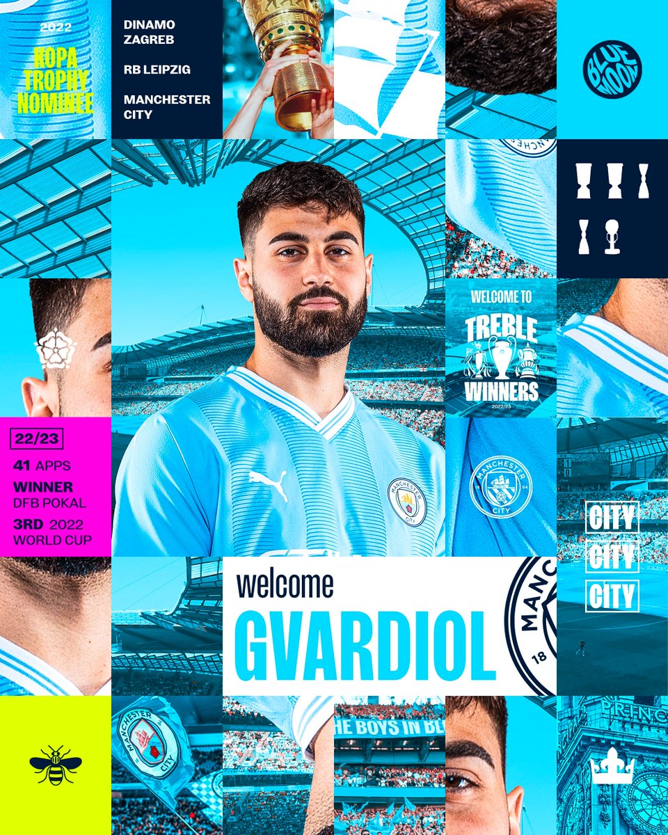 ヨシュコ・グヴァルディオルがシティに加入しました🩵