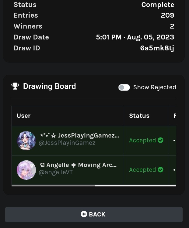 CYRNAM0N's tweet photo. Winners 🏆
• @JessPlayinGamez
• @angelleVT

THANK YOU SO MUCH FOR JOINING!! https://t.co/58w0VuqPfa
