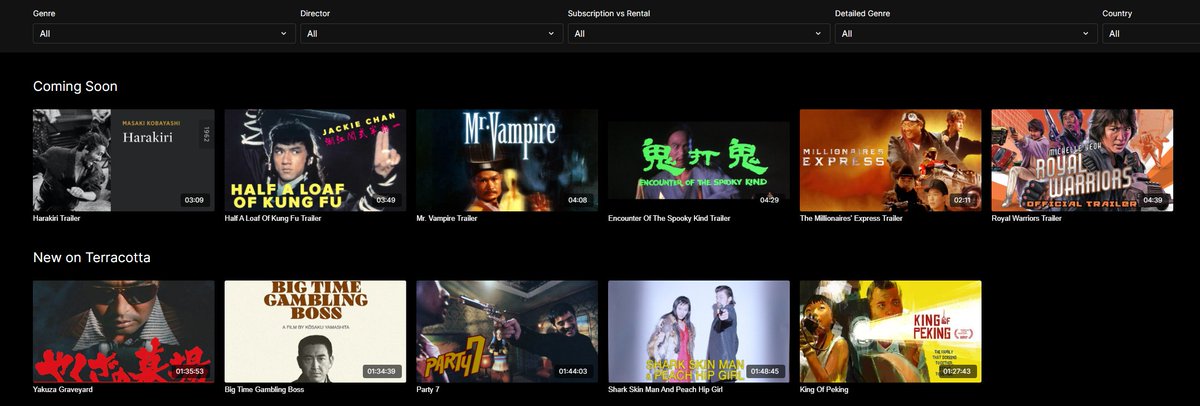 Terracotta_Dist's tweet photo. Some really great films now live on the #terracottastreaming site https://t.co/n4mr60meaF from yakuza noir films to crazy comedies. Some classic HK 80s &amp; 90s coming soon to the site too.

#terracottanchill
#asiancinema #eastasiancinema #hongkongmovie #japanesemovie #film #movie https://t.co/zJAkJdBIg7