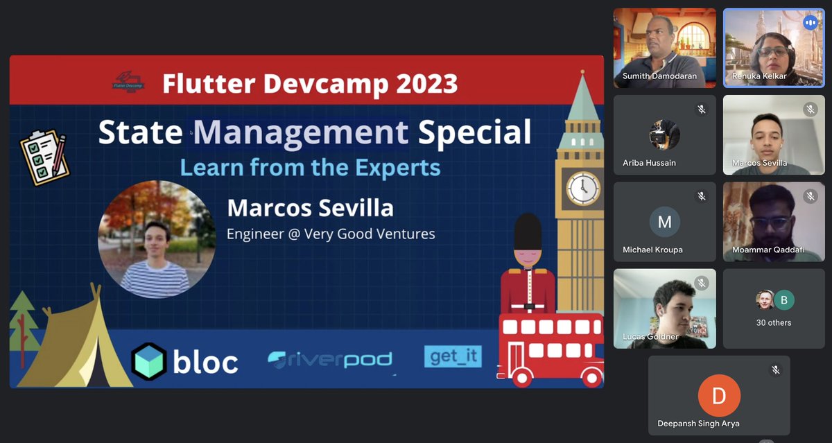 deepansh_arya's tweet image. #FlutterDevCamp 2023 session 1 begins!
State Management with @MarcosJSevilla🦄💙

@gdg_london @invertaseio @codemagicio #Flutter