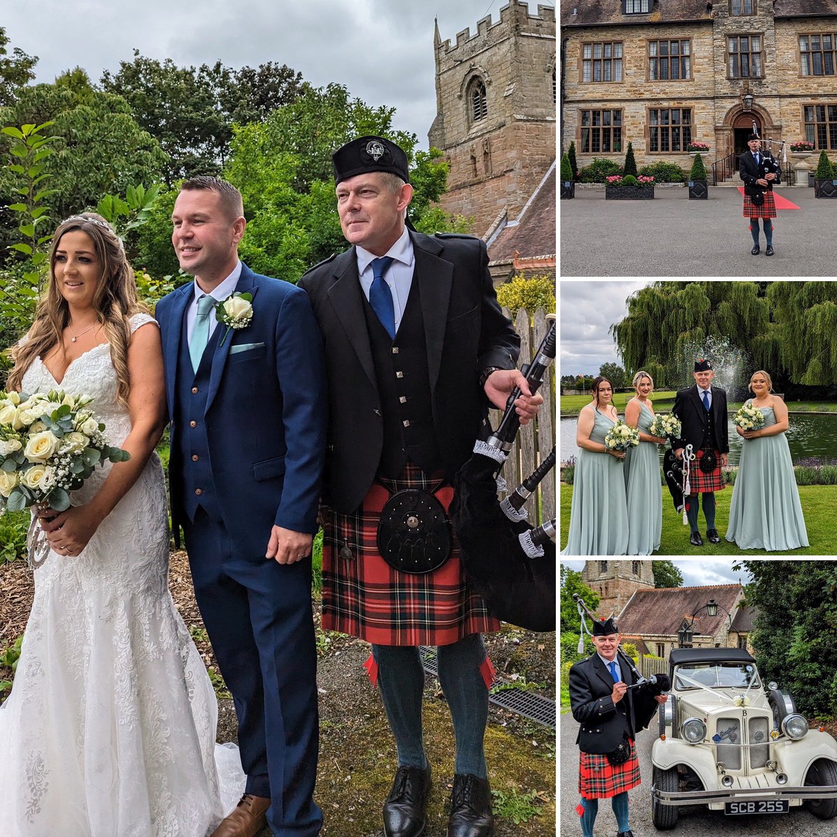Such a joy to play at Harriet and Daniel’s magnificent wedding at St Leonard’s, Beoley and @BillesleyManor 

#wedding #bride #groom #dress #piper #bagpipes  #shakespeare #marriage