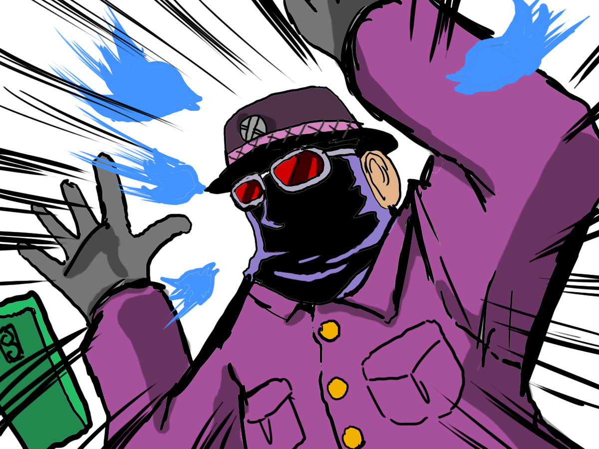 1boy male focus hat solo gloves purple headwear grey gloves  illustration images