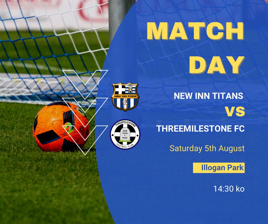 OThreemilestone's tweet photo. 💙💛 MATCH DAY 💙💛

⚽️ New Inn Titans
🕒 14:30 
🏟️ Illogan Park https://t.co/0kvtXYxsjB