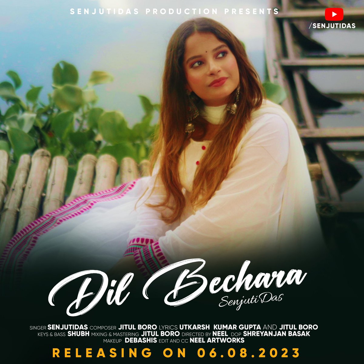 “Dil Bechara” will be releasing Tomorrow💜
Stay tuned for 06/08/2023 on My Youtube Channel💜

Singer : Senjuti Das
Composer & Arrangement : Jitul Boro
Lyrics : Utkarsh Gupta 
Keys : Shubh
Direction : Neel 
Dop : Shreyanjan

#indianidol #indianidol13 #senjutidas