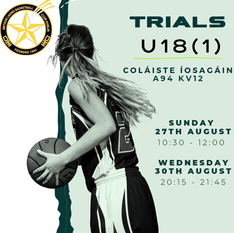 meteorsbb's tweet photo. Team Trials
U18(1)
Colaiste Iosagain
Sunday 27th August 10.30 - 12:00
Wednesday 30th August 20:15 - 21:45
#LetsGoMeteors https://t.co/8xGhDiuplQ