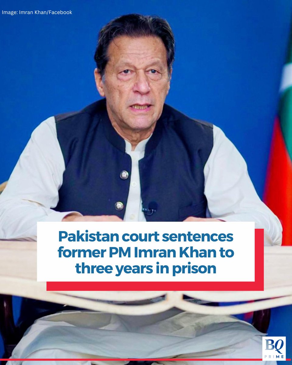 NDTVProfitAlpha's tweet photo. A Pakistan court sentences #ImranKhan to three years in prison in a corruption case.
Read: https://t.co/6Ejre4n8HM
#Pakistan #FormerPakistanPM #ImranKhanPrison #bqprime https://t.co/KrX558Cr2H