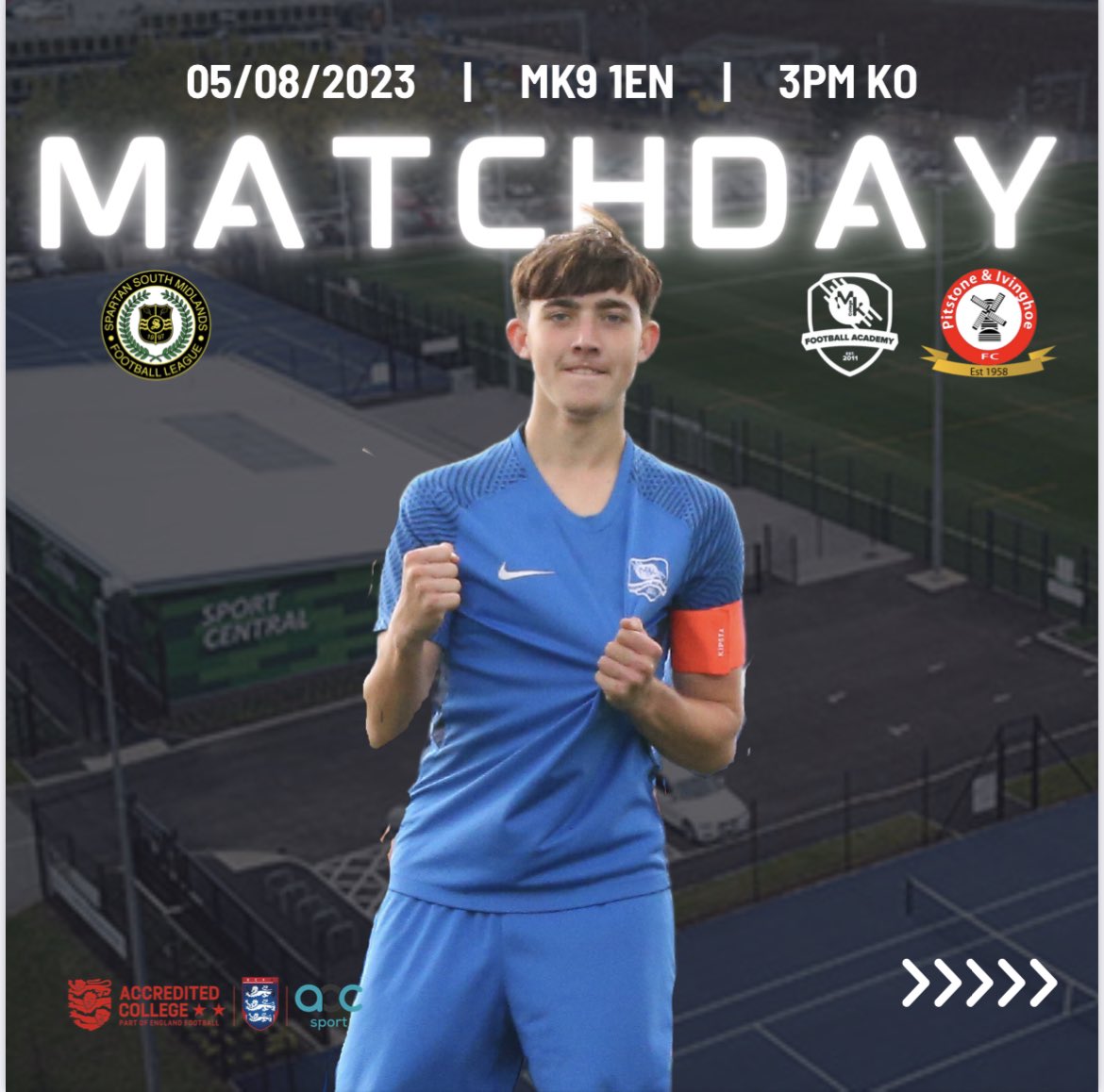 MATCHDAY 🤩

🆚 @PitstoneFC
📆 August 5th
🏆 SSMFL Division 2
⏱️ 3PM KO
🏟️ Sport Central, MK9 1EN