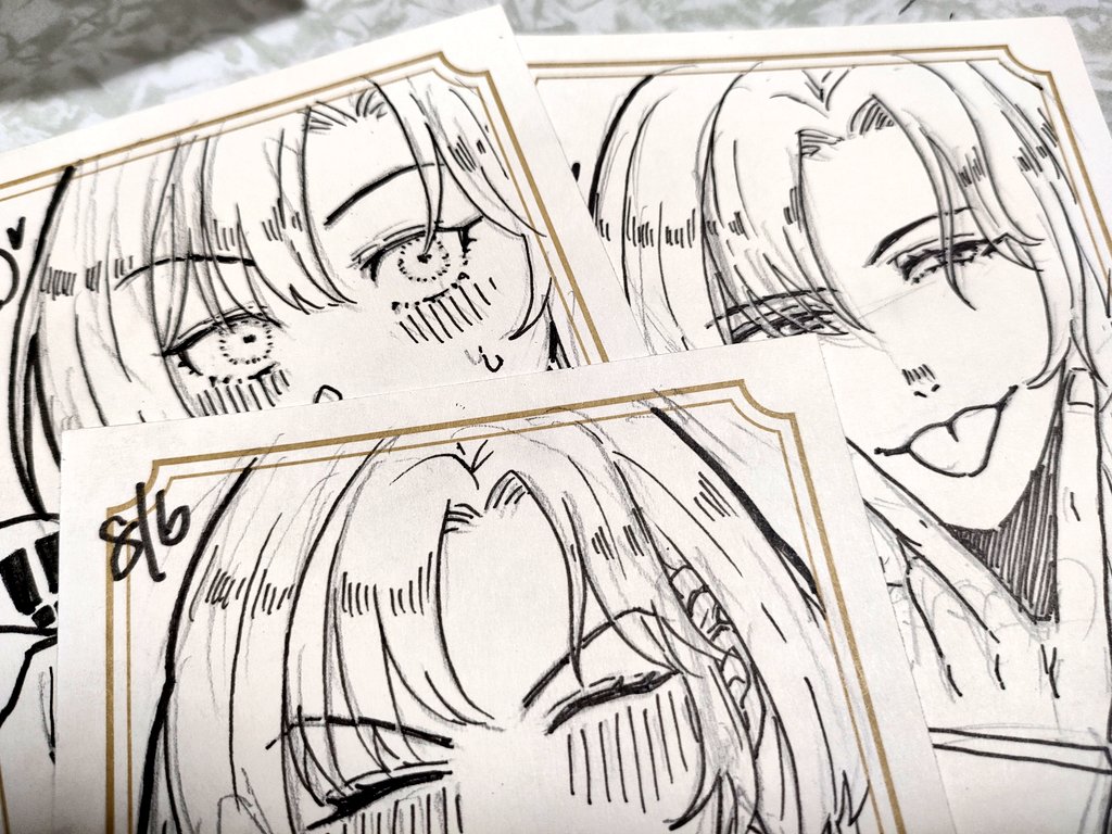 U-sanのイラストカード直筆で描きました。明日お会いした人よかったらもらってください〜。限定3枚です😇✌