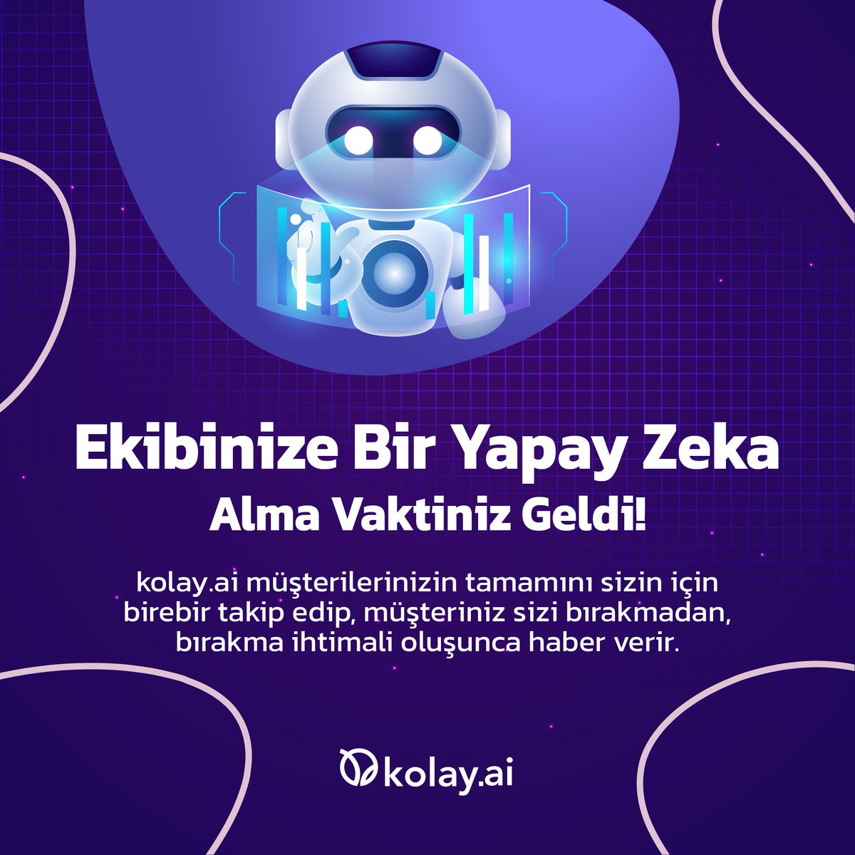 Ekibinize Bir Yapay Zeka Alma Vaktiniz Geldi! 🚀 kolay.ai müşterilerinizin tamamını sizin için birebir takip edip, müşteriniz sizi bırakmadan, bırakma
ihtimali oluşunca haber verir. 💪

#kolayai #optiwisdom #yapayzeka #kobi #satış #pazarlama #müşterilişkileri