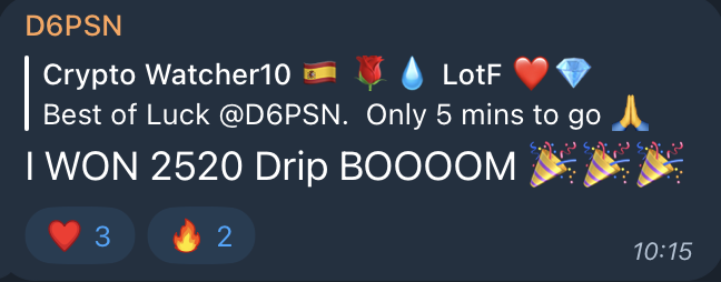 leecryptopian's tweet photo. Another member of the Driptopian / Bartertown / Drip crew scoops up a prize in #dripdropdraw @DRIPcommunity  He won some free tickets from @BartertownC - How cool is this game? #dripnetwork #cryptolottery Why not come and play - https://t.co/fyyHuF1dGJ https://t.co/om0w4rwuiy