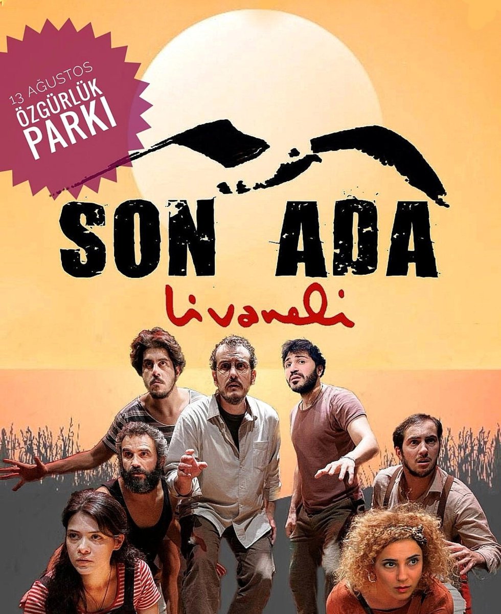 Tiyatroadam's tweet photo. "Son Ada" Özgürlük Parkı Amfi Tiyatro'da.

*13 Agustos Pazar 21.00

Biletler; https://t.co/ueDZdBeXmF

Zülfü Livaneli'nin ölümsüz eseri, Tiyatroadam yorumuyla Kadıköy Selamiçeşme Özgürlük Parkı'nda.

@LivaneliZulfu #zülfülivaneli #sonada #tiyatroadam #özgürlükparkı https://t.co/snDvDXDofQ