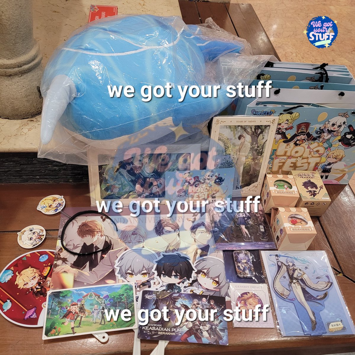 wegotyourstuff's tweet photo. Hai guysss. Ini hasil hunting last visit hoyofest 2023 kita hari iniii. Thank you for trusting us! 

Invoice pelunasan akan segera dikirimkan oleh admin yaaa. Thankyou udah ikutan jastip di kita (semua barang &amp; freebies akan dikirim segera) 🥰🥰

See you di hoyofest 2024 hihi 💕 https://t.co/uZosQOgWNJ