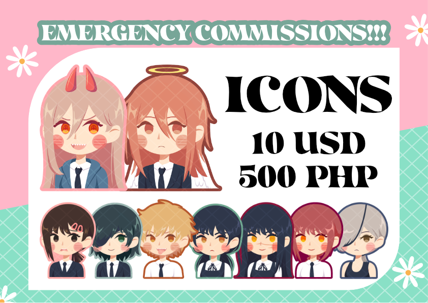 Artci_Co's tweet photo. [RT 🥺🩷] Hello! I'm opening emergency icon commissions as I am under a lot of financial stress right now. I am not in contact with my family due to several reasons and I live on my own with my 4 cats 🥲 Retweets are greatly appreciated! DM if interested! 🙏🙏🙏#commissionsopen https://t.co/DsYsDoVXiz
