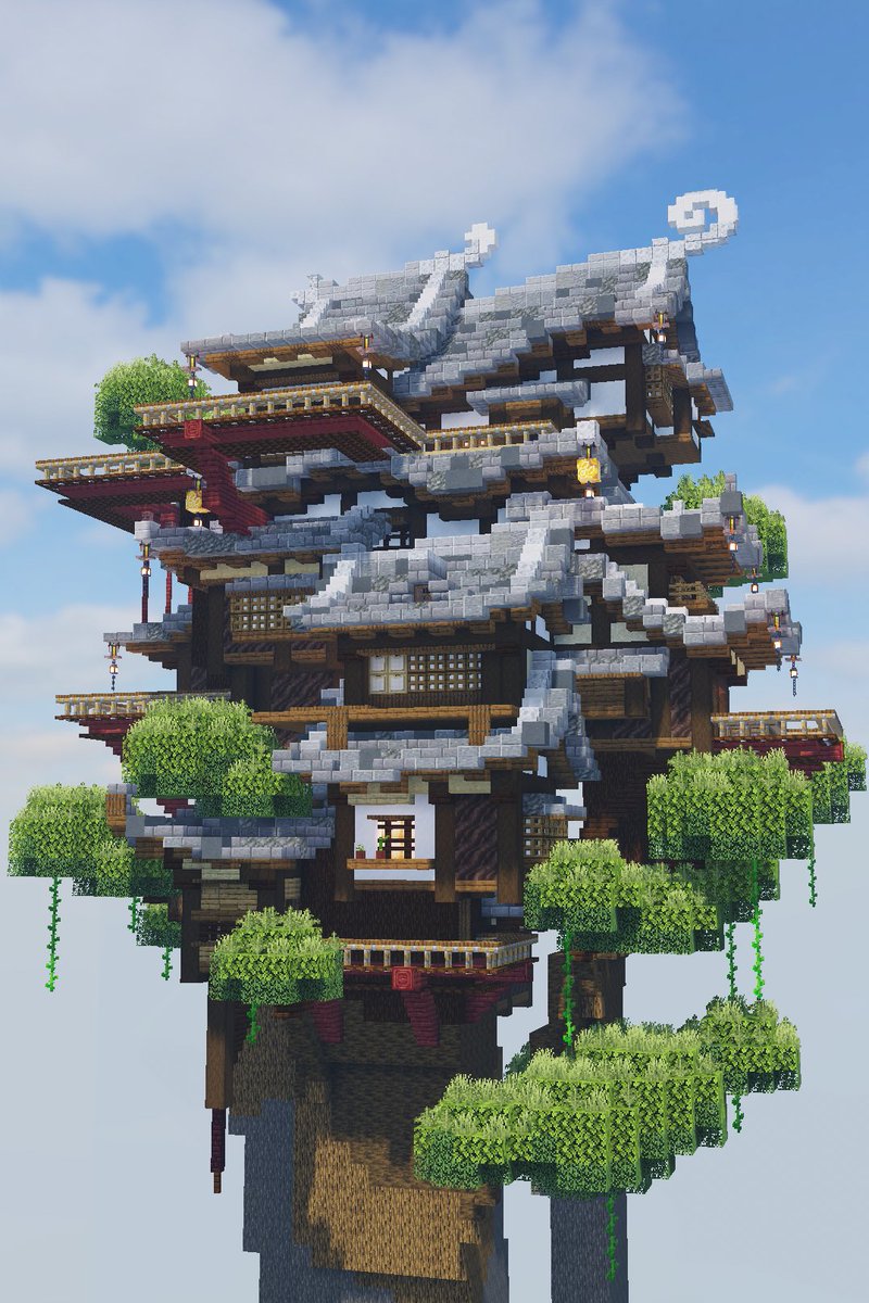 『天狗の住む家』
#ぐにゃ屋根コンテスト 
#minecraft建築コミュ