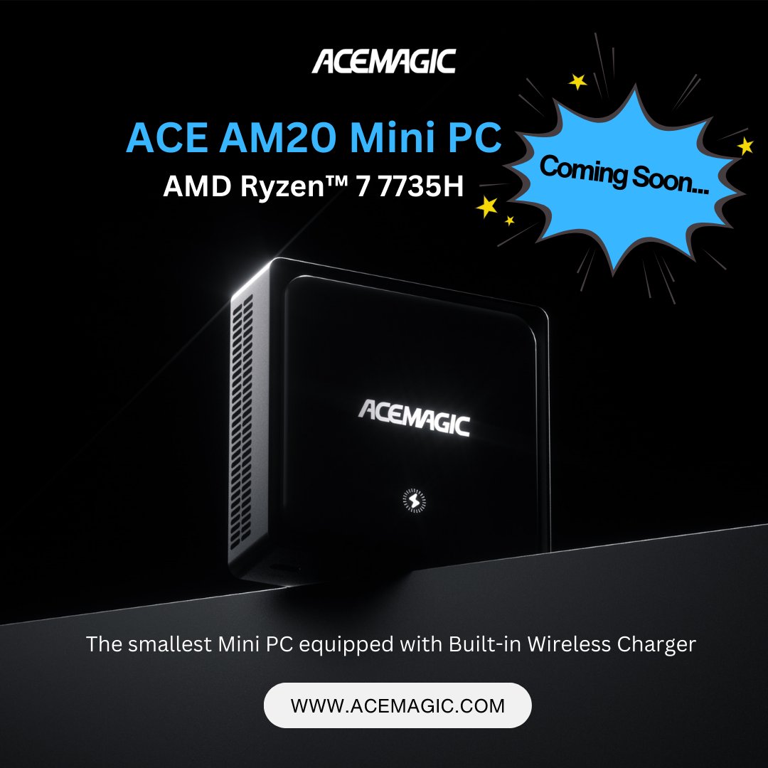 Acemagic_MiniPC's tweet photo. 📢 Coming soon!!! The smallest Mini PC equipped with Built-in 10W Wireless Charger ⚡⚡
👉 𝗔𝗖𝗘𝗠𝗔𝗚𝗜𝗖 𝗔𝗠𝟮𝟬 AMD Ryzen™ 7 7735H Mini PC 👈
Stay tuned... 🤩
https://t.co/CZEjKHngDd

#ACEAM20miniPC #ACEMiniPC #comingsoon #bestminipc #staytuned #newproduct #minipc https://t.co/ZsMpg3B8HS