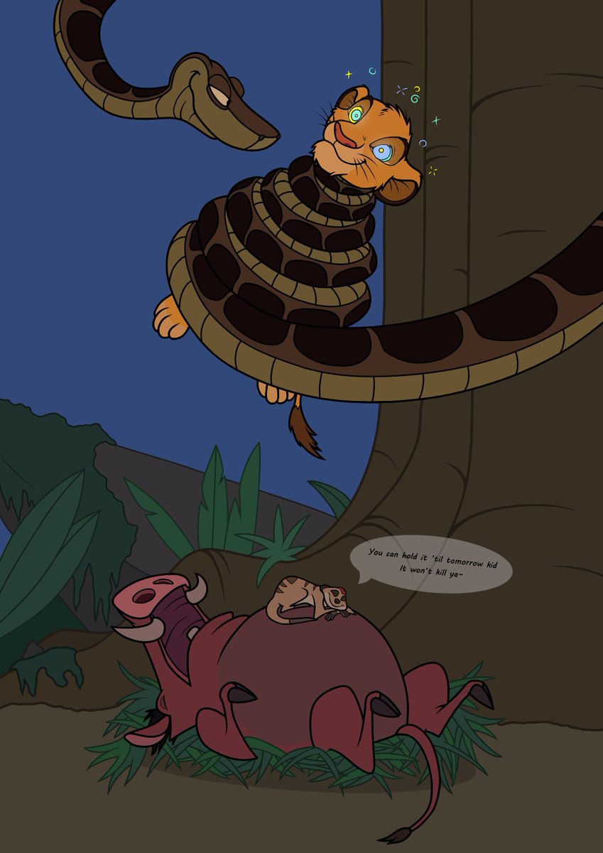 R3w0lf's tweet photo. Commission for Senshi05

What if Simba had encountered Kaa in the jungle?~
#Kaa #Hypnosis #Simba https://t.co/8vhCvWuQa9