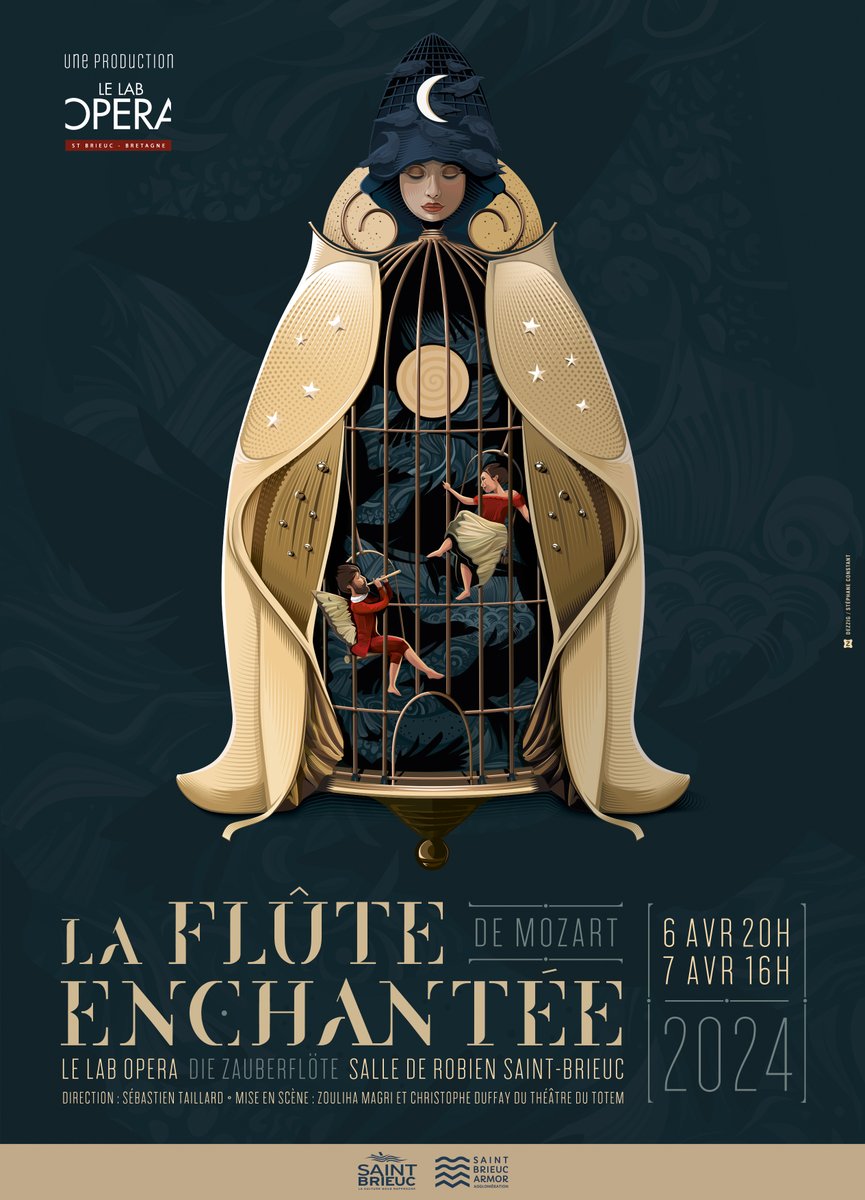 🎶LA FLÛTE ENCHANTÉE de MOZART à Saint-Brieuc
Les 6 (20H) &amp; 7 (16H) Avril 2024 à la Salle de ROBIEN
Direction : Sébastien Taillard
Mise en scène : #zoulihamagri #christopheduffay
Opéra coopératif pour tous <a href="/lafabriqueopera/">La Fabrique Opéra</a> 
@VilledeStBrieuc <a href="/StBrieucAgglo/">StBrieuc Armor Agglo</a> 
<a href="/ZigDezzig/">Stéphane Constant</a>