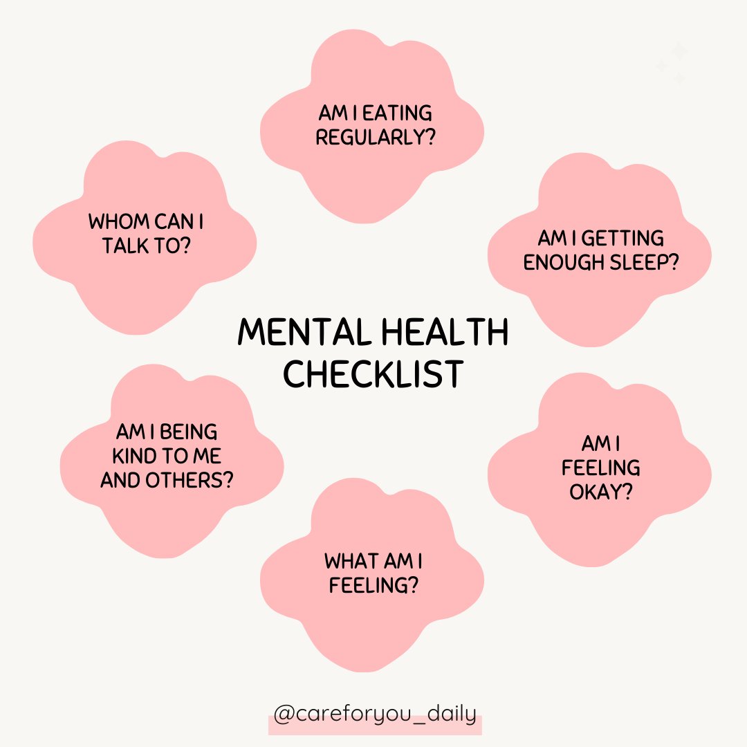 🧠✨ Mental Health Checklist 📝💕⁣
Take a moment to assess your well-being! 🌟💭 

#MentalHealth #SelfCare #Mindfulness #HealthyHabits #NourishYourMind #EmotionalWellbeing  #MentalHealthMatters #WellnessJourney