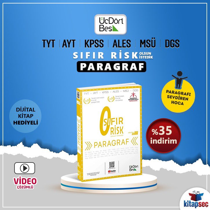 📕2024 Model Paragraf Soru Bankası 
📌Muhteşem Fırsat 
✍️Paragrafı Sevdiren Hoca Hamza Kaya 
🎁Sürpriz Hediyeli

#2024Model #Paragraf #SoruBankası #ParagrafıSevdirenHoca #HamzaKaya #2024tayfa #kitapseç #kitapseccom
