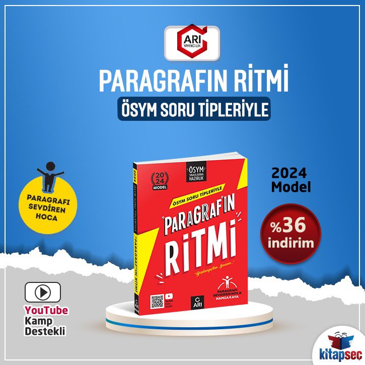 KitapSec's tweet image. 📕2024 Model Paragraf Soru Bankası 
📌Muhteşem Fırsat 
✍️Paragrafı Sevdiren Hoca Hamza Kaya 
🎁Sürpriz Hediyeli

#2024Model #Paragraf #SoruBankası #ParagrafıSevdirenHoca #HamzaKaya #2024tayfa #kitapseç #kitapseccom