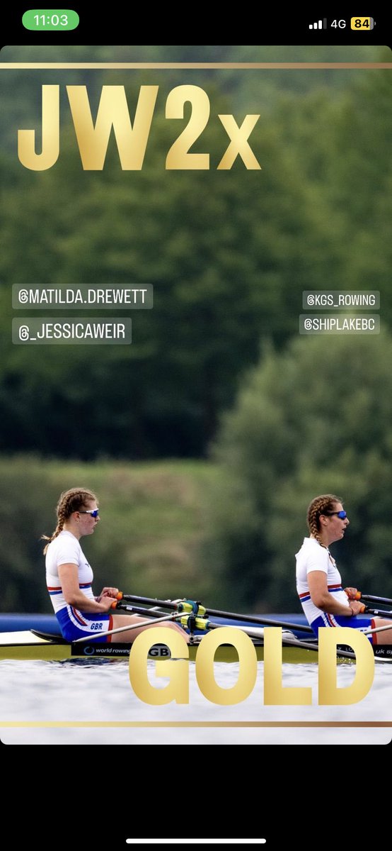 GOLD! 🥇 for Matilda and Jess at the U19 World Championships in the JW2x! Well done Matilda!❤️🤍 @KGS1561 @KGS_Sport @KGSheadmaster #ThisIsKGS