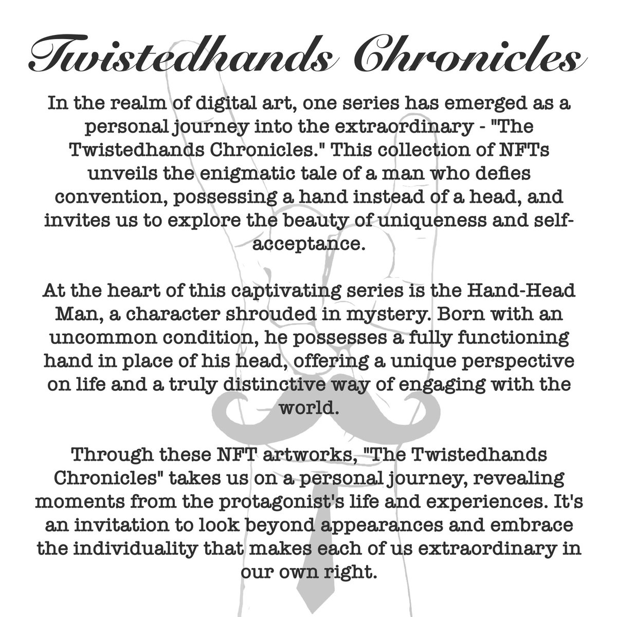 🚀 Thrilled to announce the launch of my NFT collection! 🎉🎨✨ It's been a labor of love, and I'm excited to share my digital artworks with you all. Join me on this creative journey into the world of NFTs. #NFT #DigitalArt #NFTCommunity #CryptoArt opensea.io/Twistedhands