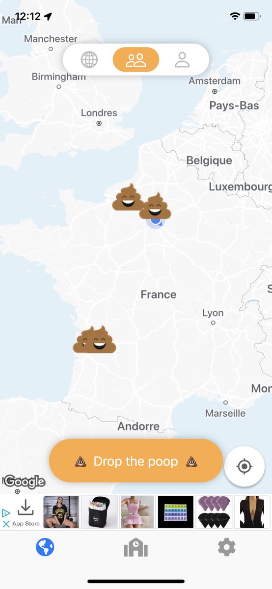 gizlepez's tweet photo. j’ai téléchargé the poop map c’est une appli pour mettre où on a chié dans le monde je recommande chaudement https://t.co/B9J1OIHLAs