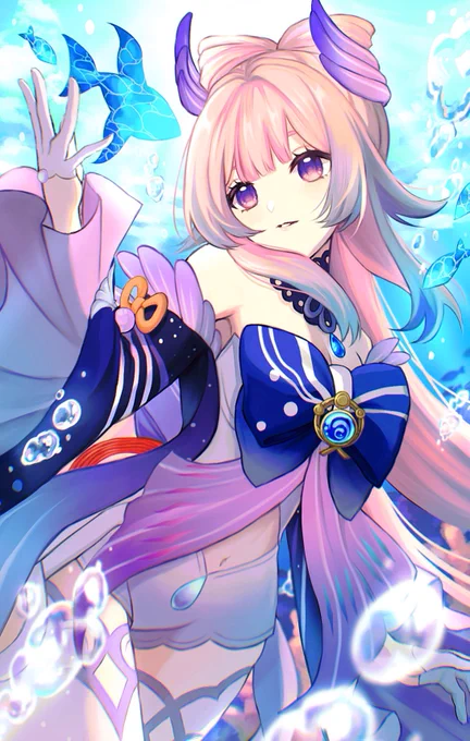   #珊瑚宮心海イラストコンテスト #原神 #GenshinImpact  (制作過程はツリー)