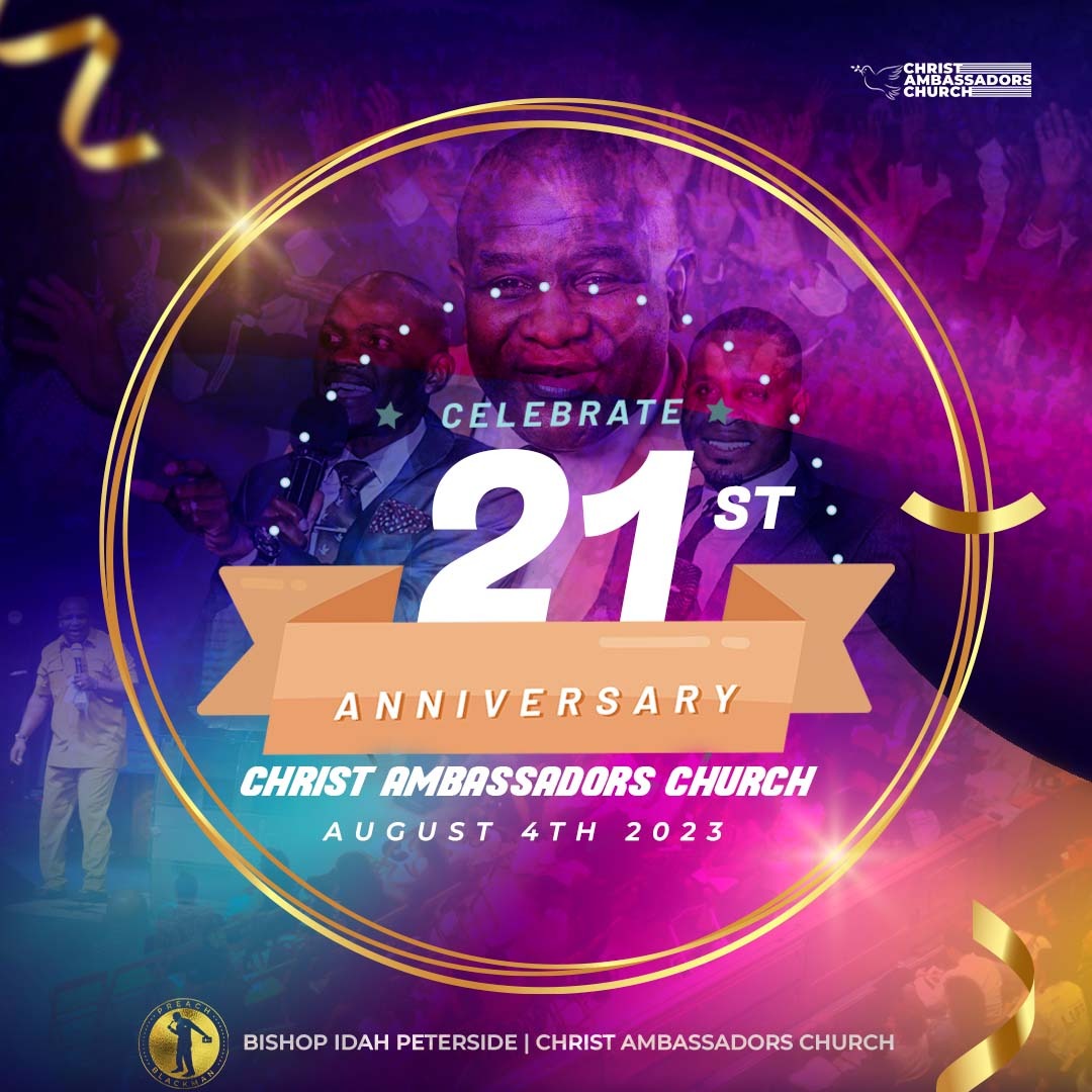 CacMiracleC's tweet photo. We Are Super Excited To Celebrate Yet Another Milestone.  Christ Ambassadors Church Turns 21! 

God Has Been Too Good &amp; Faithful To Us...  Join Us This Sunday at the Jevenik Place,  57 Tombia Street,  Port Harcourt,  GRA 🇳🇬 

Enquiries: (234) 080 377 12229

Bishop @IdahPeterside https://t.co/n2rkQ46p5i