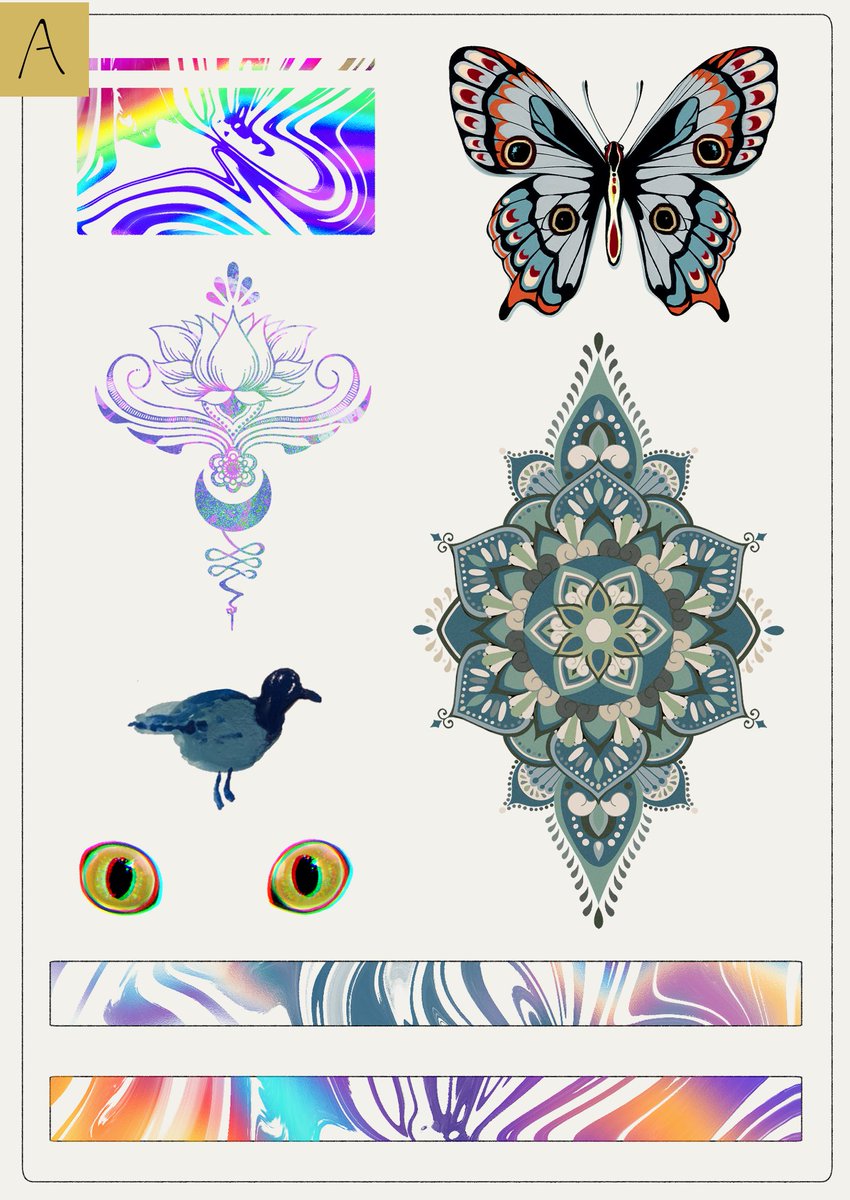 kemamiisdie's tweet image. 明日いっぱいで一旦締め切るため注文予定の方はDMお待ちしております〜！

#artwosk #tattoosticker #タトゥーシール #イラスト #mandalaart