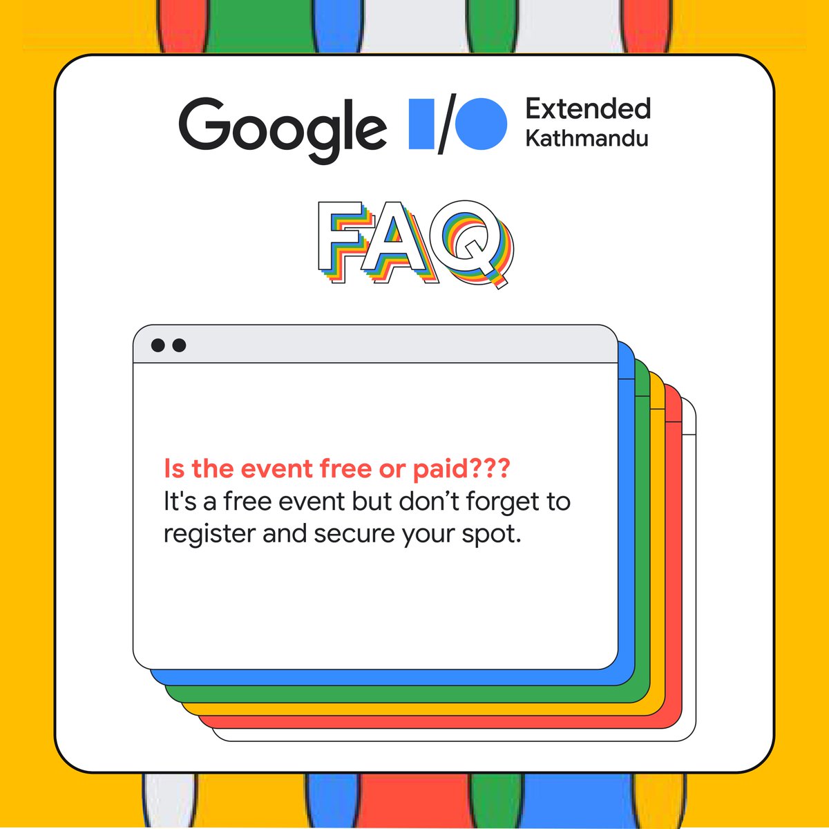 gdgkathmandu's tweet photo. Secure your spot now: https://t.co/RFUI6FiyCZ 😌
#gdg #gdgkathmandu #googleio2023 #ioextended23 #googleevent #wtm #techevent #flutterdev #flutternepal https://t.co/crZ9d1whsA
