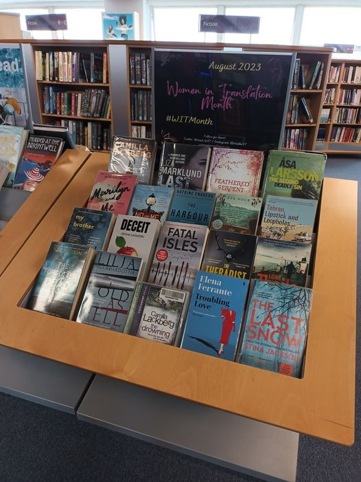 MereGreenLib's tweet photo. August is Women in Translation month. Choose from prize-winning authors or why not sample some non-fiction. #WiT https://t.co/8sbiEaIR4H