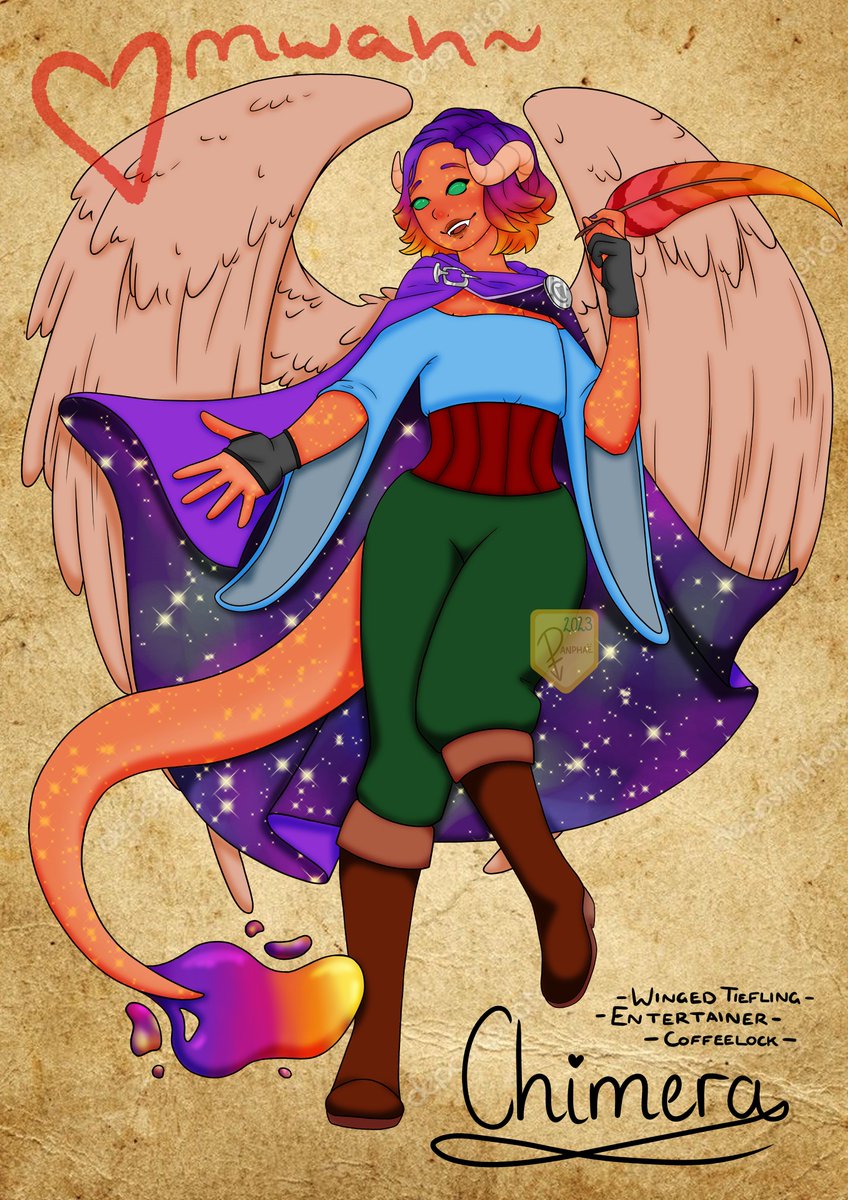 _Panphae_'s tweet photo. Made Chimera into a D&amp;D character! https://t.co/VUFlBvjptn