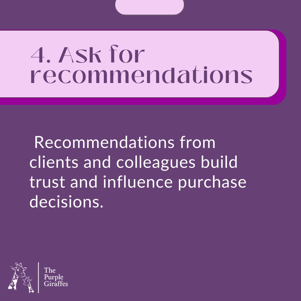 anzel_botha's tweet photo. 4️⃣ Ask for recommendations: Recommendations from clients and colleagues build trust and influence purchase decisions. https://t.co/zH0hyM9nbx