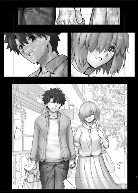 こちらぐだマシュおデートページグレスケなう。アセットストアさんに素材アップしてくれる皆様に圧倒的感謝・・・! 