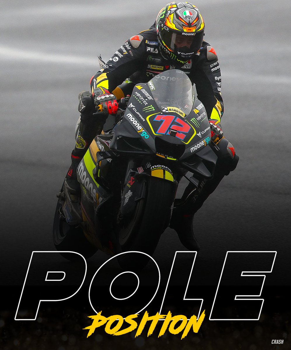 crash_motogp's tweet photo. Marco Bezzecchi takes Pole Position for the #BritishGP 🌧️👏

#MotoGP https://t.co/8NqGmhYWxz