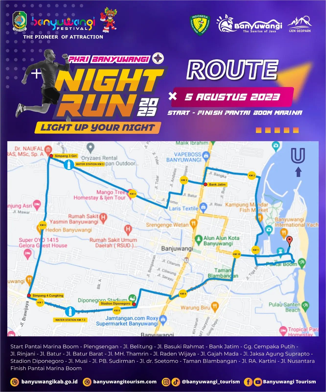 Rute 👟 PHRI Banyuwangi Night Run • 2023