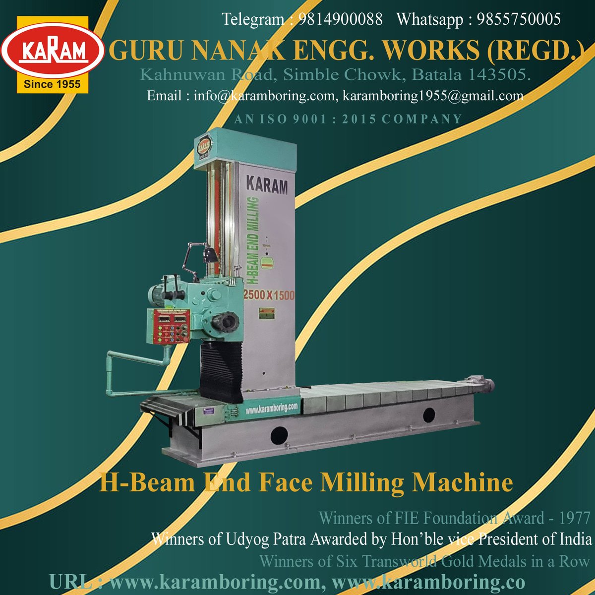 'KARAM' High Precision H-Beam End Face Milling Machine.
For your queries/requirement, please contact :
WhatsApp : +91-9814900088, +91-9855750005
Email Id:- karam@karamboring.com
URL:- karamboring.com, karamboring.co
#endmillingmachine