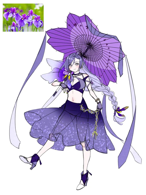 菖蒲カラーで立ち絵デザイン