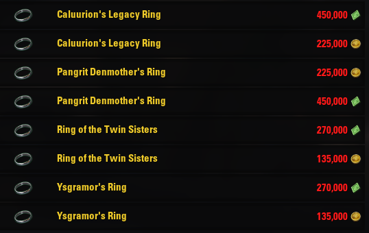 Gold_Vendor's tweet photo. This one has been on a lovely extended vacation, so pardon this one's tardiness. Adhazabi hopes there is something you can use, perhaps the Vykosa head piece or one of my many fine rings, such as the Pangrit Denmother's ring?

@TESOnline #ElderScrollsOnline #ESOFam https://t.co/TsPlMHQr6A