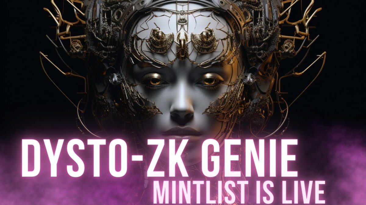 DystoWorld's tweet photo. 🚀In just 48 hours, our #Mintlist for the exclusive Zk-Dysto Genie NFT collection has garnered 744 participants💎
💻Join now and become part of our vibrant community!
🌐 Don't miss the chance to secure your #NFTs: https://t.co/YsWI5YxTXS 💰
Join us now!💫 https://t.co/67mRoNCglr