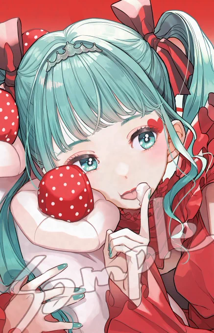 さいねさんとりゅうせーさんの初音ミク16周年記念イラスト集にチェリ子らしいミクさん1枚寄稿させていただきました最高なお誕生日本に参加させてもらって感謝  