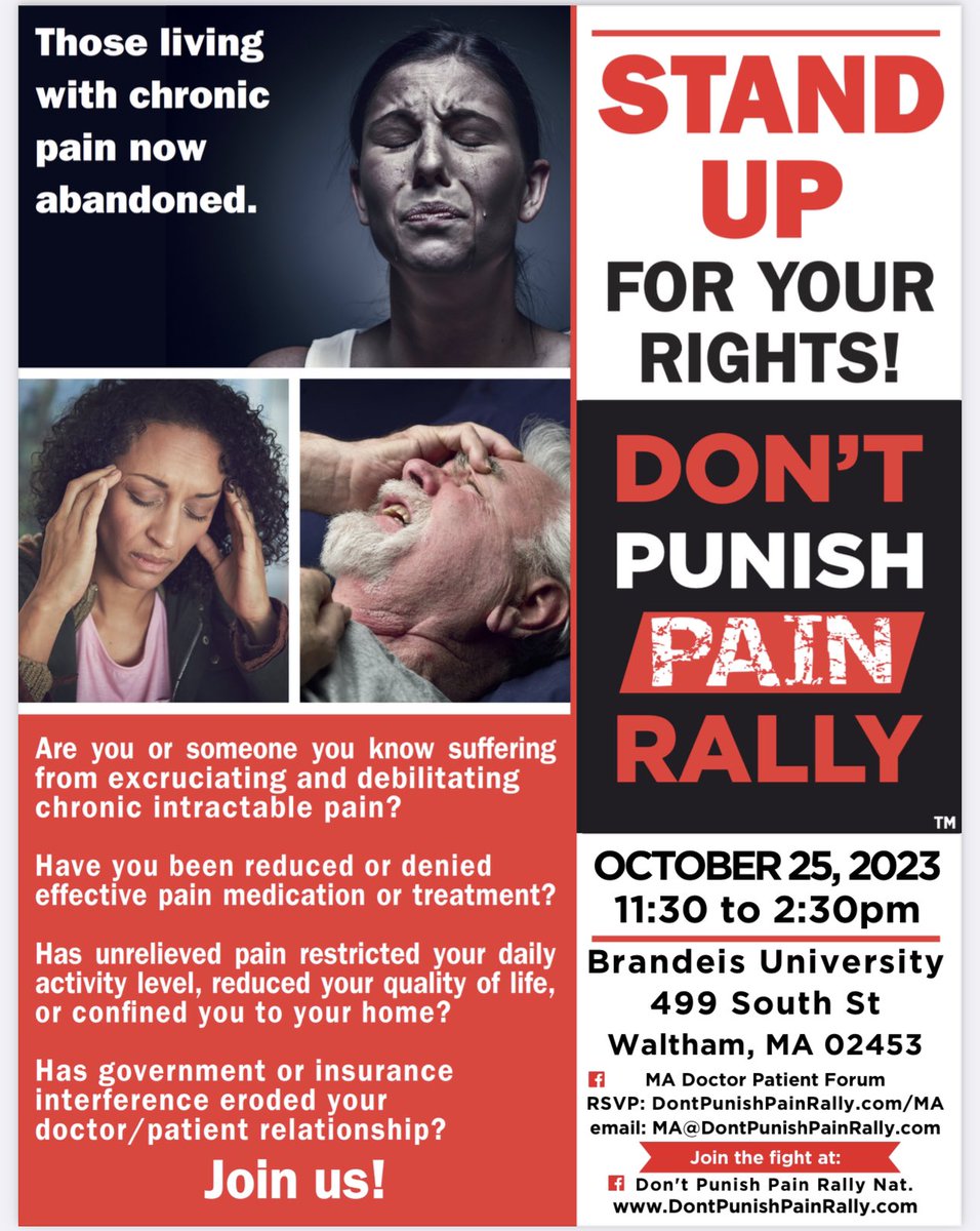 We protest outside Brandeis University on Wednesday 10/25. Andrew Kolodny of the anti-opioid organization @supportprop spearheaded the pain patient death movement We want to be heard We are fed up