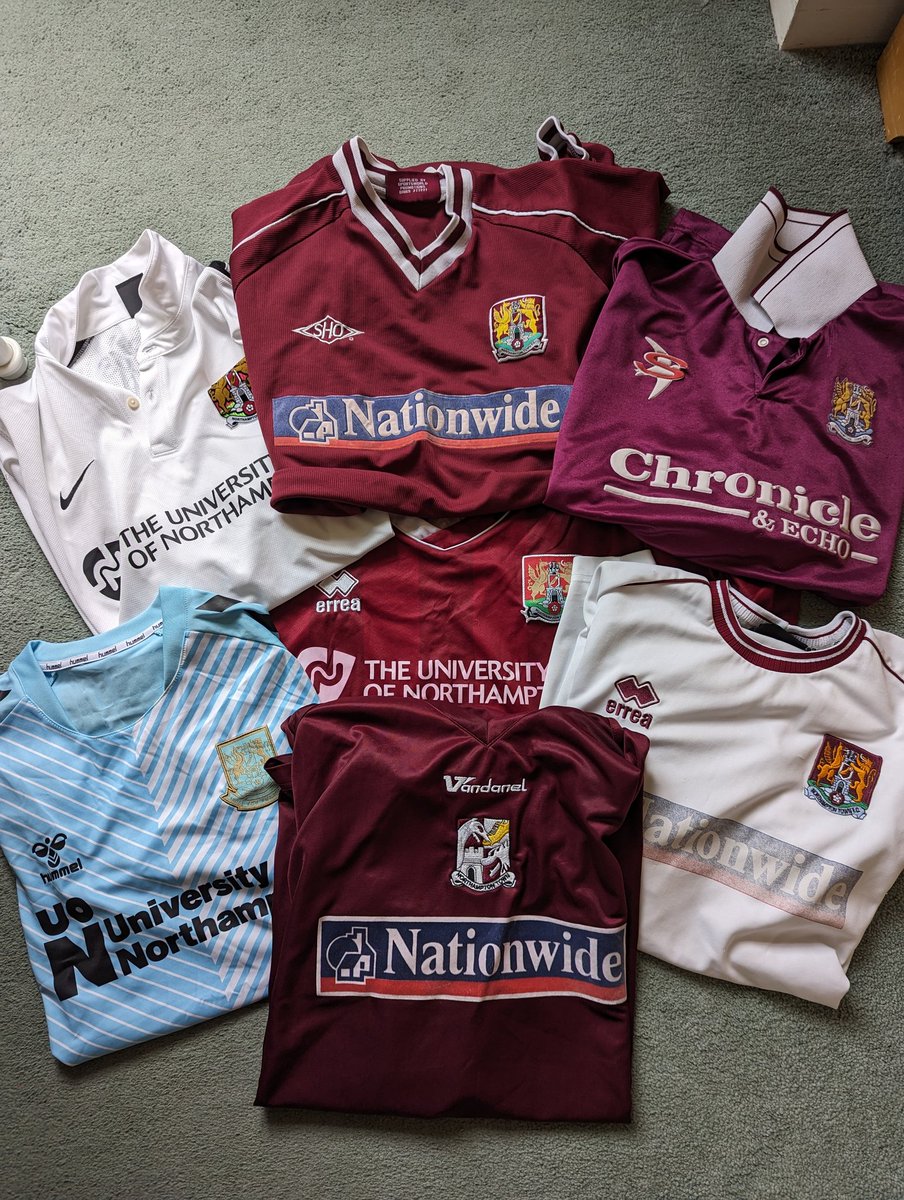 dcasey89's tweet photo. Obligatory start of season 'choices choices' post! Some good new additions thanks to @NTFC_SLO and some good air time for the classics over the summer thanks to @GlastoFooty.  Roll on League 1 and the 23/24 season @ntfc #ntfc #shoearmy #teyn https://t.co/MqFYwwDRfs