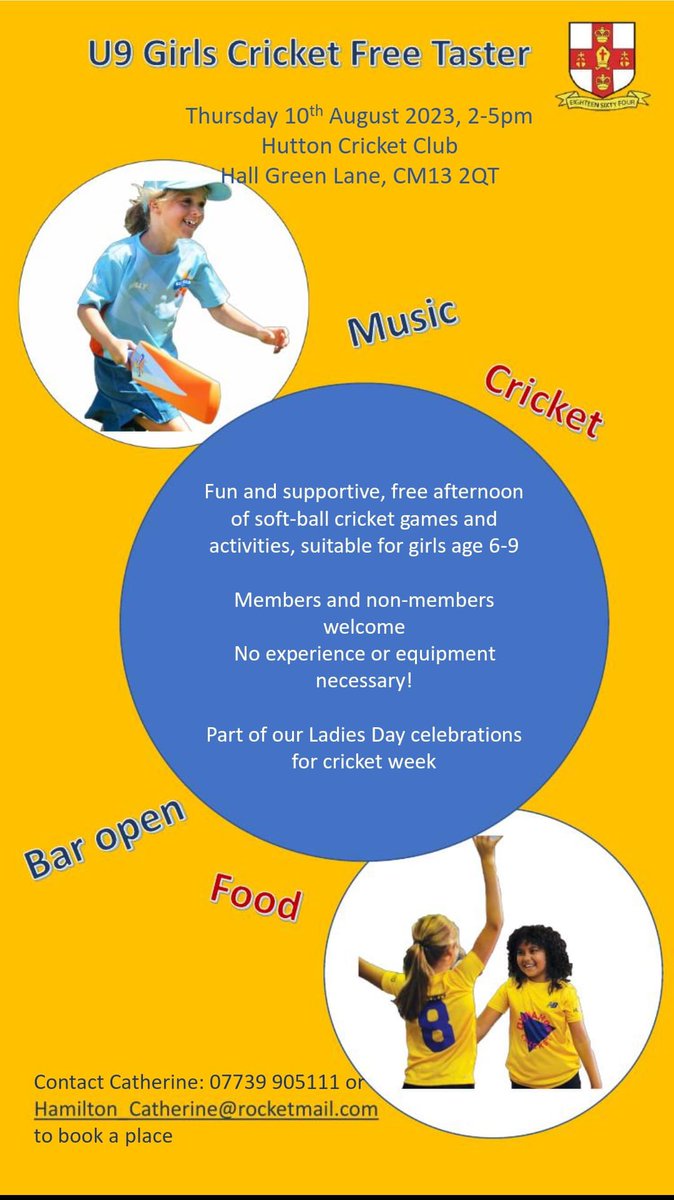 Want to try cricket? Already play but want a bit more fun?  Calling all U9 girls - come and help us celebrate 2022 Cricket Week!  🏏❤️

Details below 👇