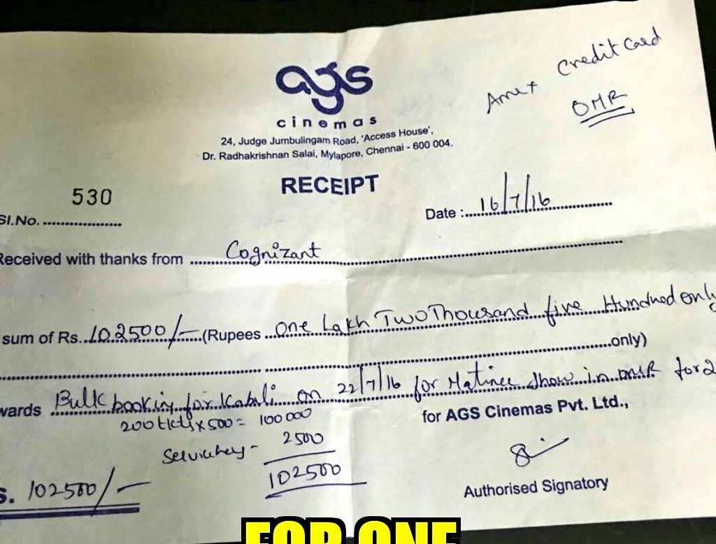 tm_karthik's tweet photo. கபாலி ரிலீஸ் அப்போ COGNIZANTல ஒரு ப்ரொஜெக்ட் டீம் புக் செஞ்ச டிக்கெட்ஸ்.. இப்போ இத விட பல மடங்கு டிமாண்ட் இருக்கும் போலையே... 🔥🔥🔥

#JailerBookings #Jailer https://t.co/DkTveYmJ3o