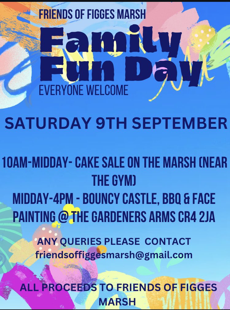 Cake sale & family fun day- fundraiser for FoFM projects please share if you can @tootingnewsie @NorthEastMitch1 @cwparksgreen @NDIrons @MitchamCommonF @MitchamSociety @MitchamCrktGrn @TootingCommon