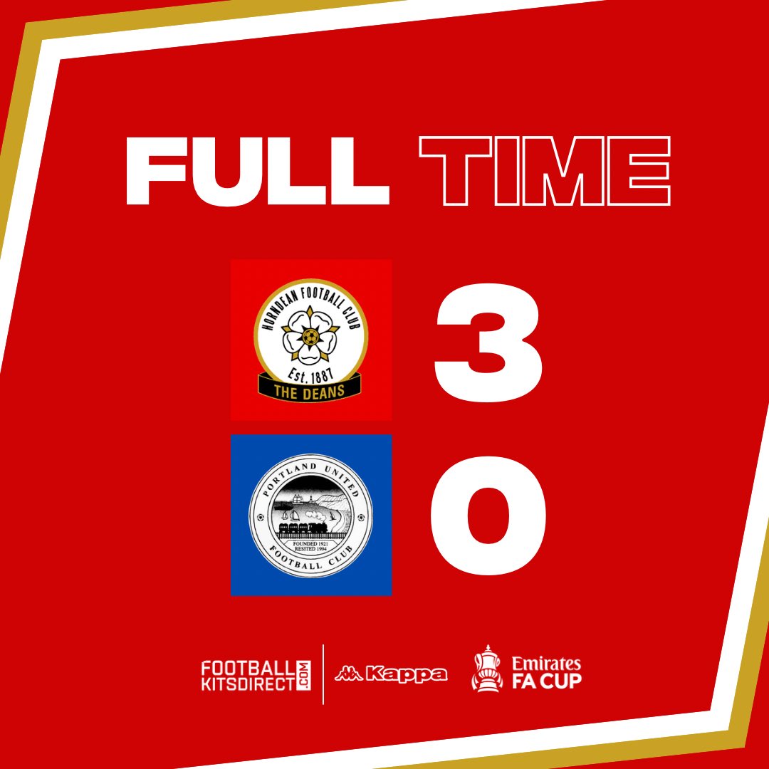 Horndean_FC's tweet image. FT | 🏆 We progress in the #EmiratesFACup 

#UpTheDeans
